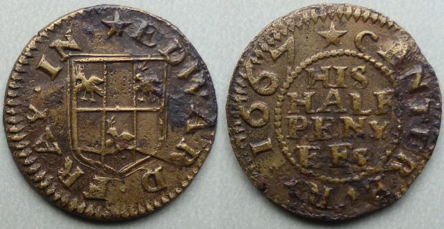 Canterbury, Edward Fray 1667 halfpenny